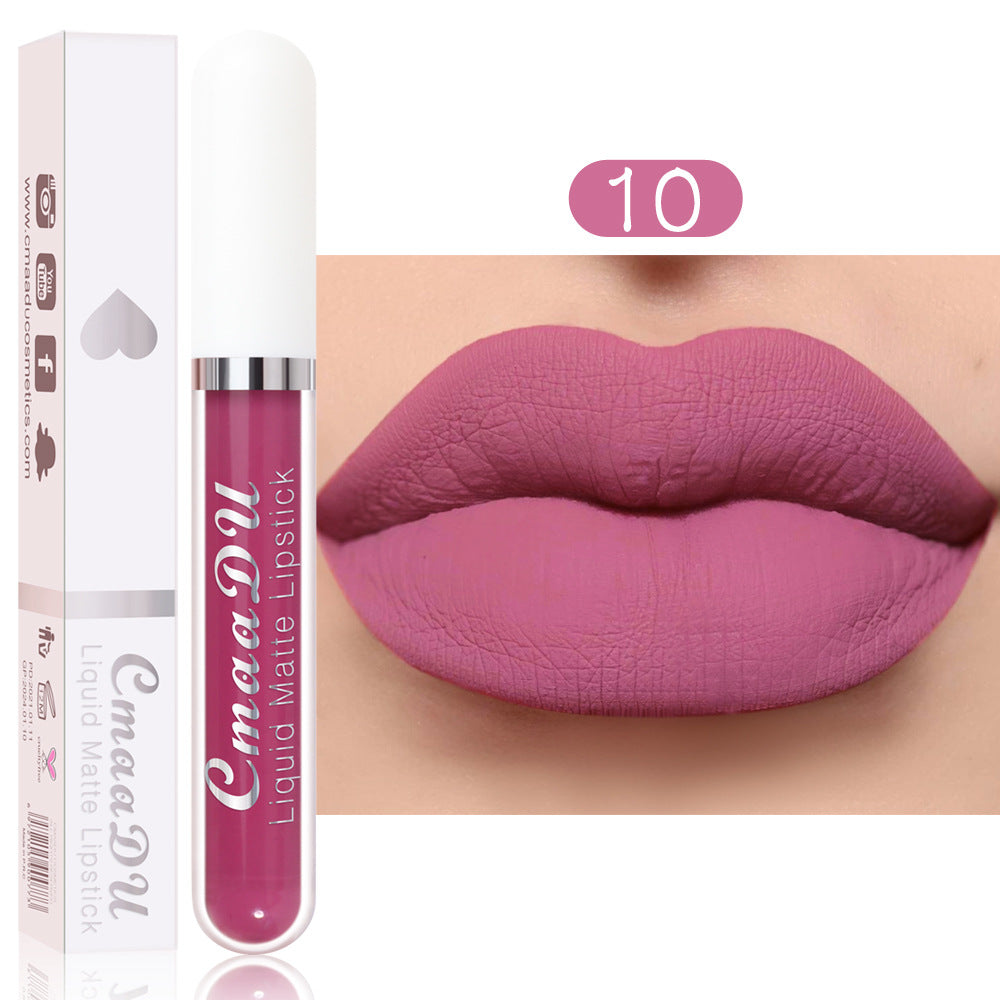 18 Color Lipstick Matte Non-Stick Cup Waterproof Long Lasting Lip Gloss