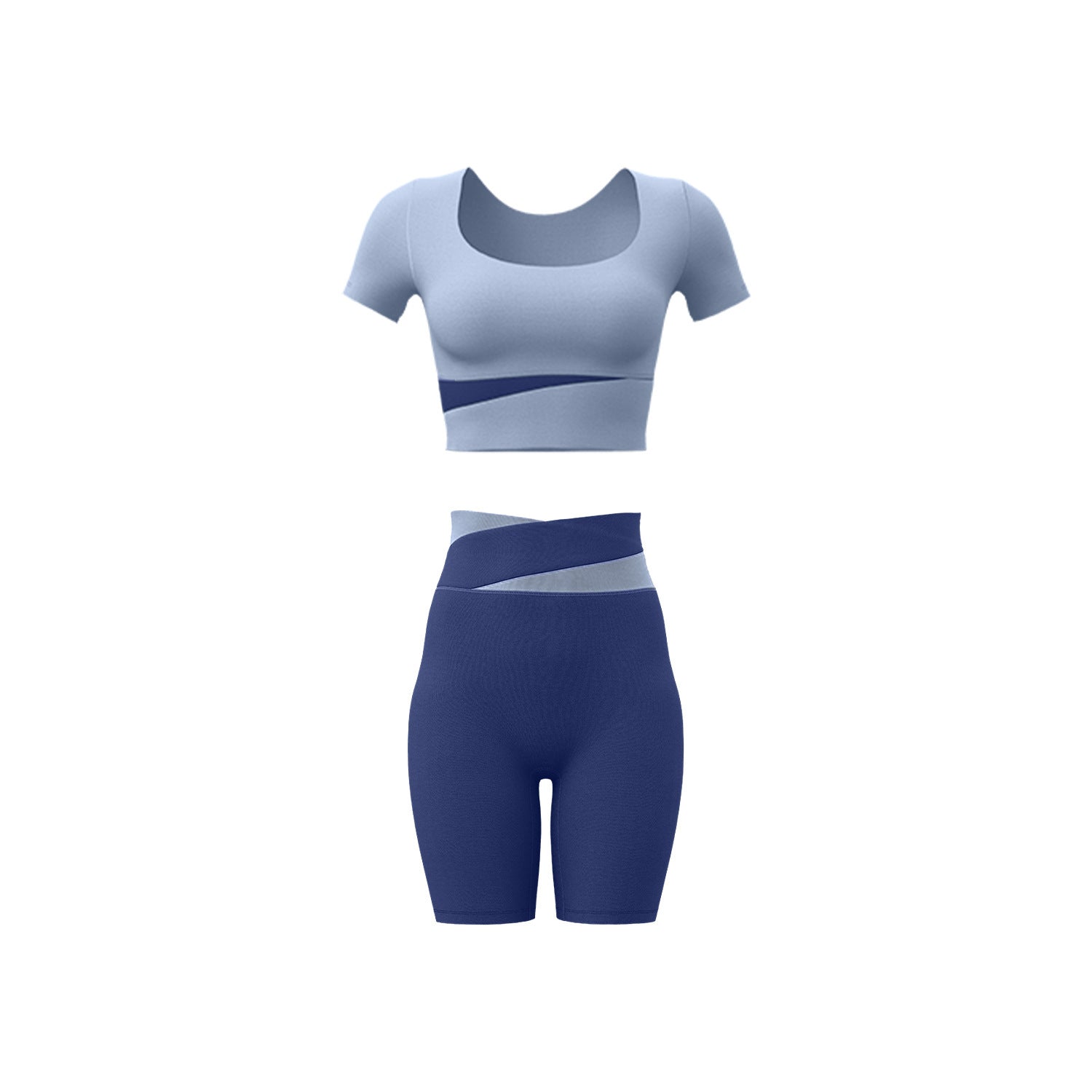 Color-block Yoga Outfit Set For Women Figure-flattering And Slimming