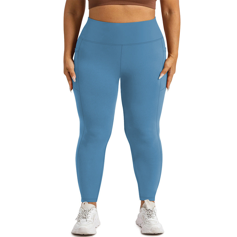 Cross-border European Code Plus Size Yoga Pants Women 300kg High Waist Abdomen European And American Sports High Elastic Tight Plus Size Yoga Pants