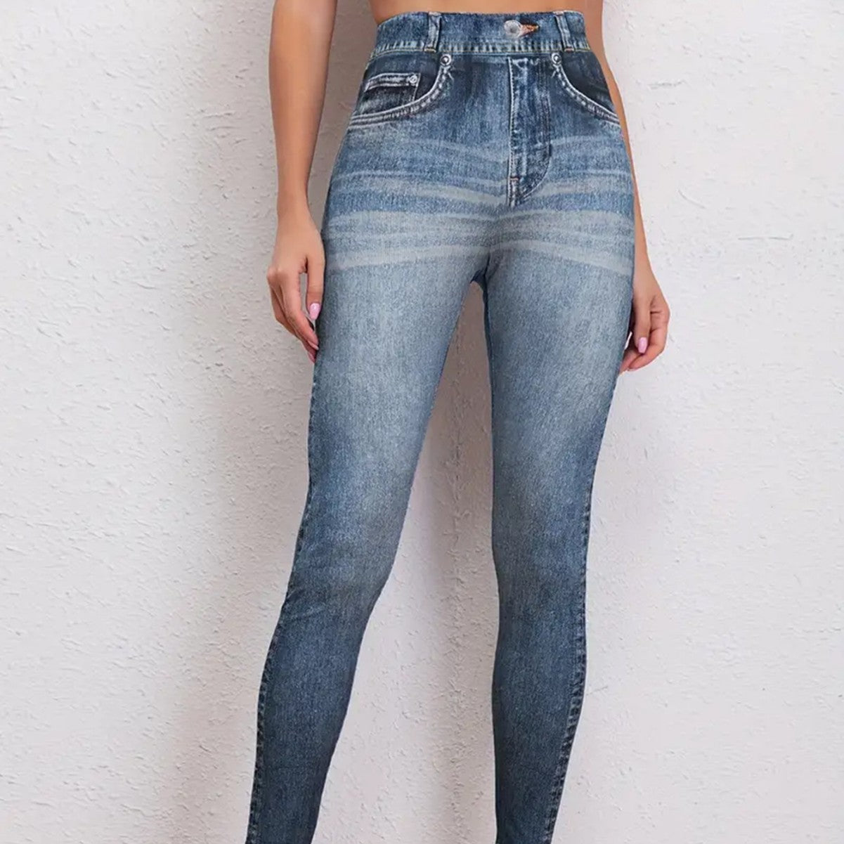 Denim-Look Yoga Leggings