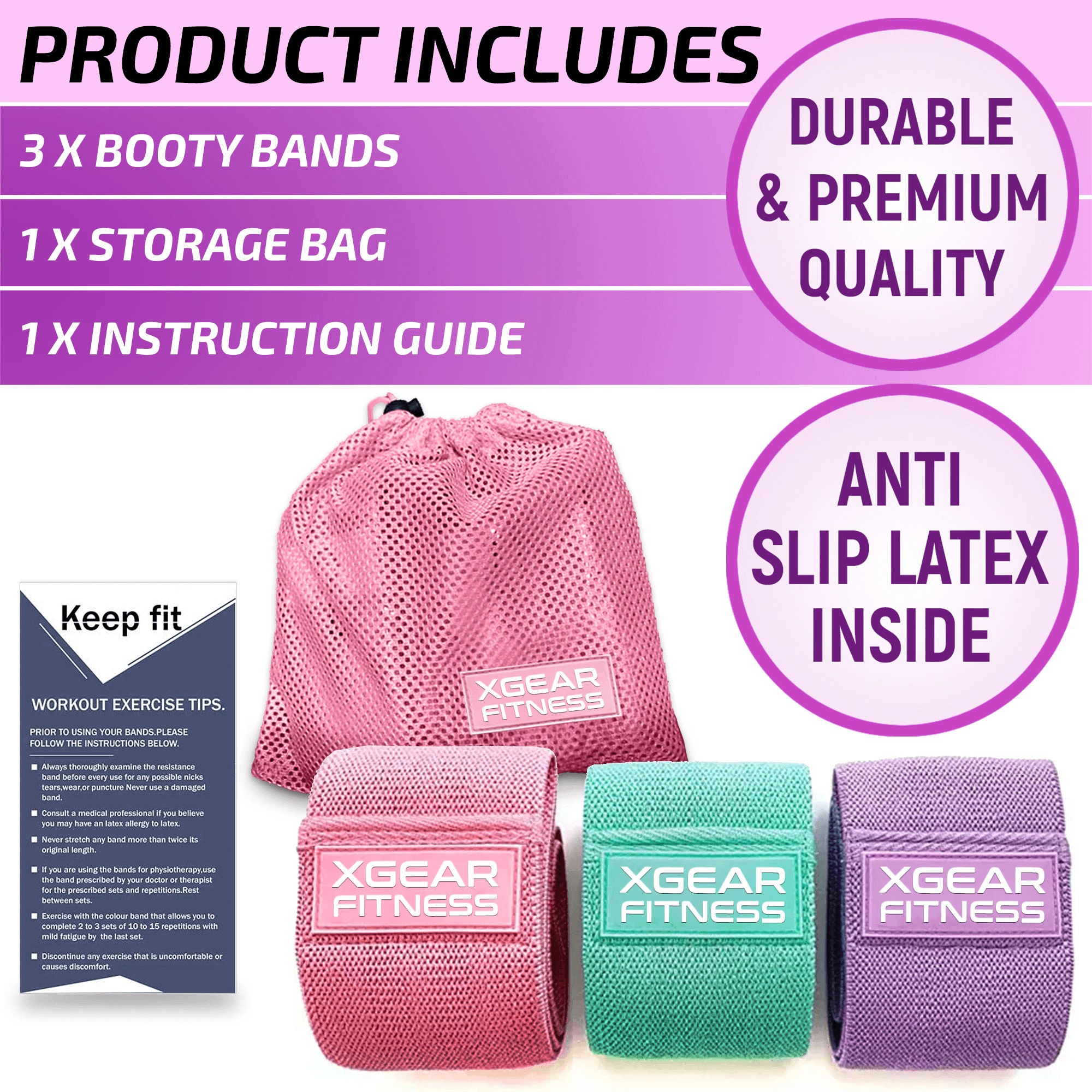 Women’s Butt and Hip Exercise Bands Set