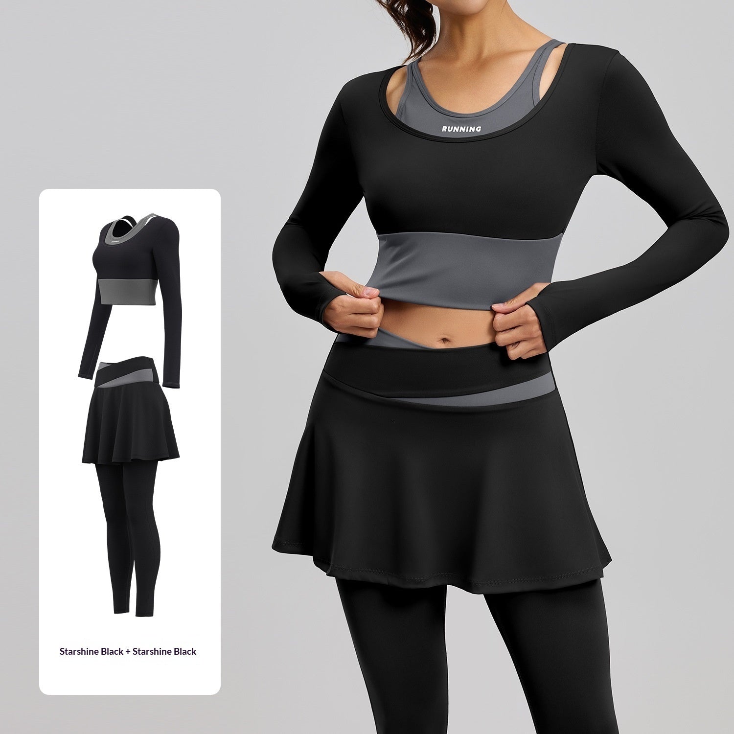 Fake Two-piece Anti-exposure Yoga Set For Running