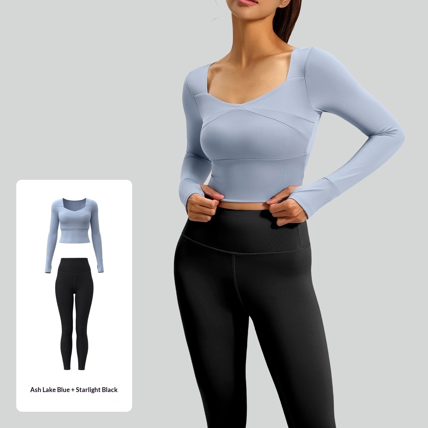 Seamless Long-sleeve Yoga Set Fitness Wear