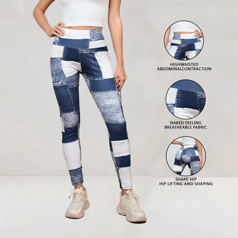 Plaid Peach Yoga Leggings