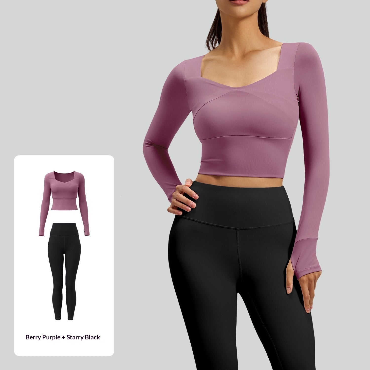 Seamless Long-sleeve Yoga Set Fitness Wear