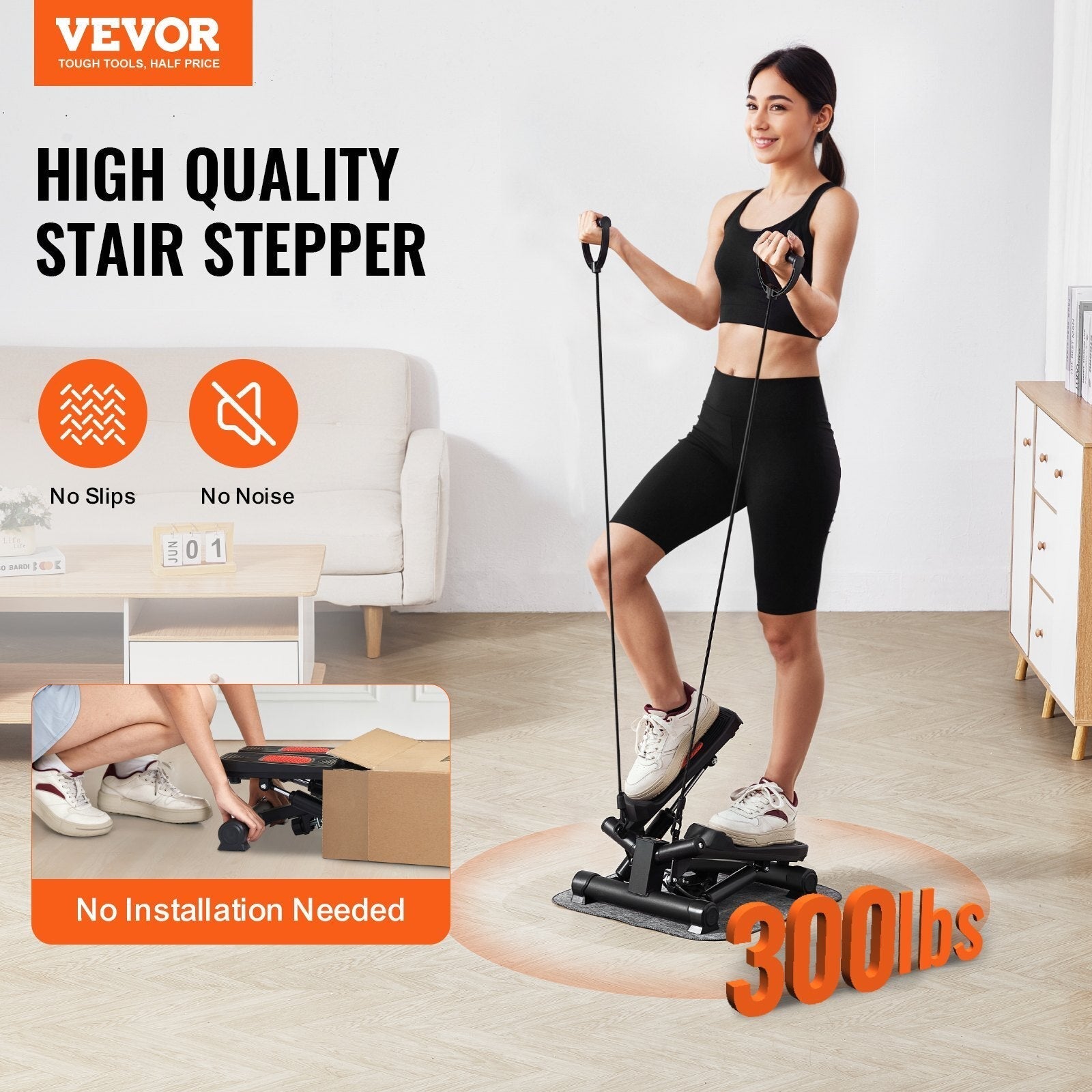 Mini Stair Stepper with Resistance Bands