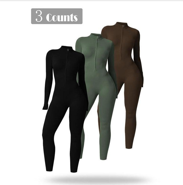 Long-Sleeve Yoga Jumpsuit