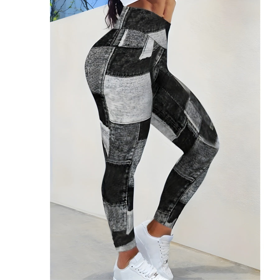 Plaid Peach Yoga Leggings