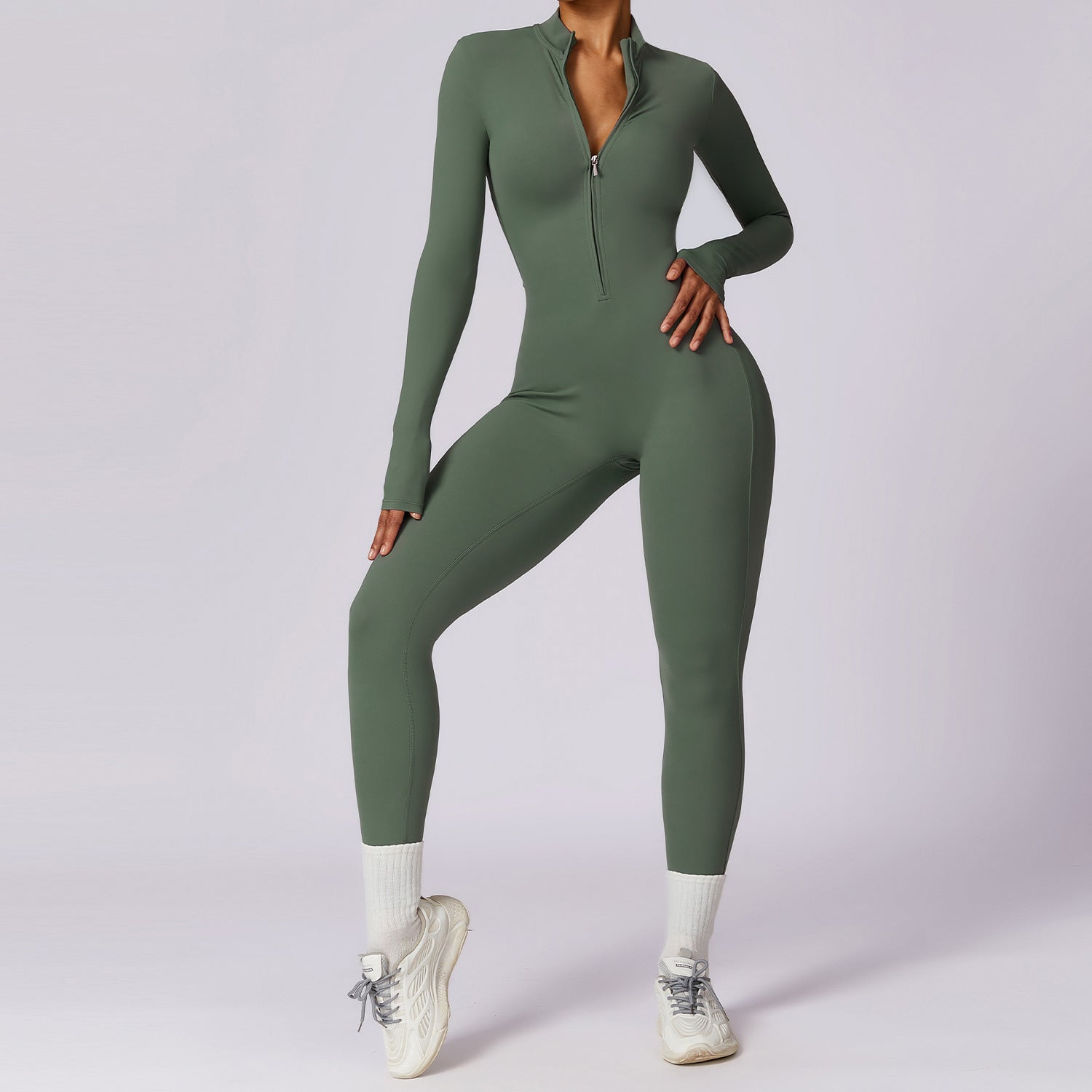 Long-Sleeve Yoga Jumpsuit