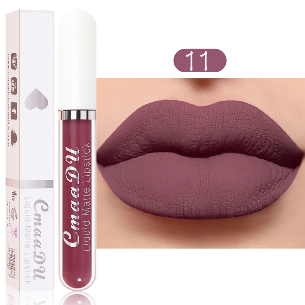 18 Color Lipstick Matte Non-Stick Cup Waterproof Long Lasting Lip Gloss