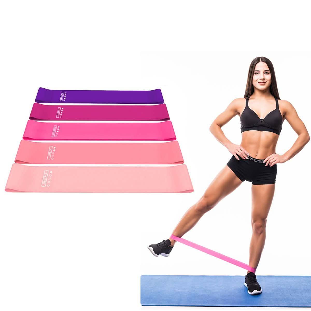 5-Pack Yoga Fitness Resistance Loop Bands