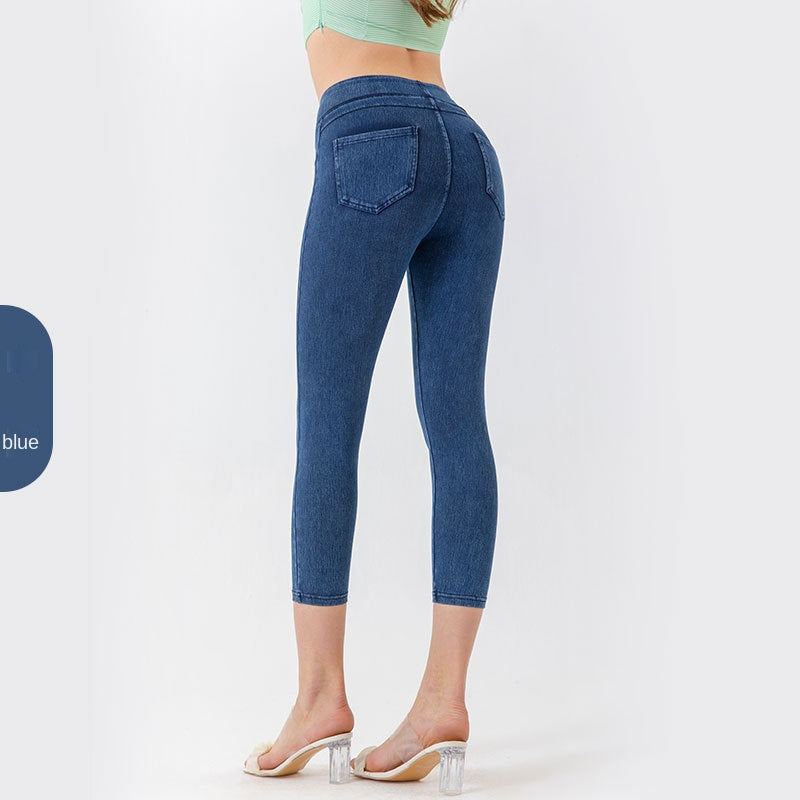 Denim-Look Capri Yoga Pants