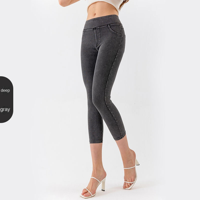 Denim-Look Capri Yoga Pants
