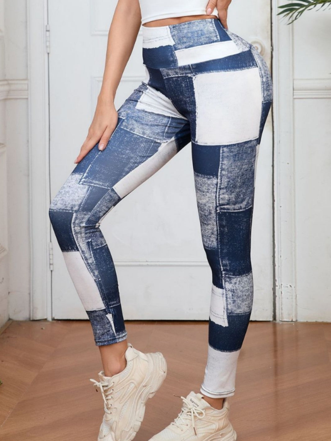Plaid Peach Yoga Leggings