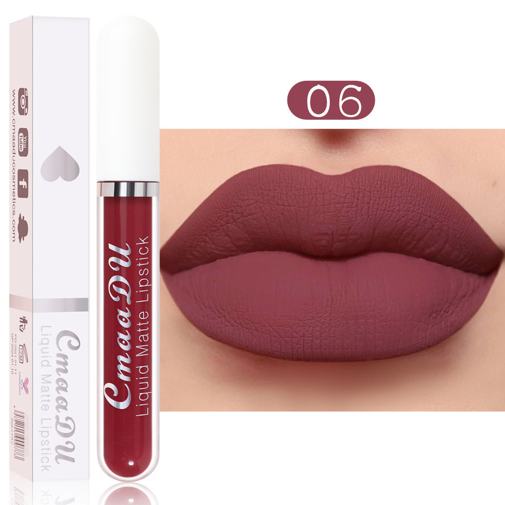 18 Color Lipstick Matte Non-Stick Cup Waterproof Long Lasting Lip Gloss