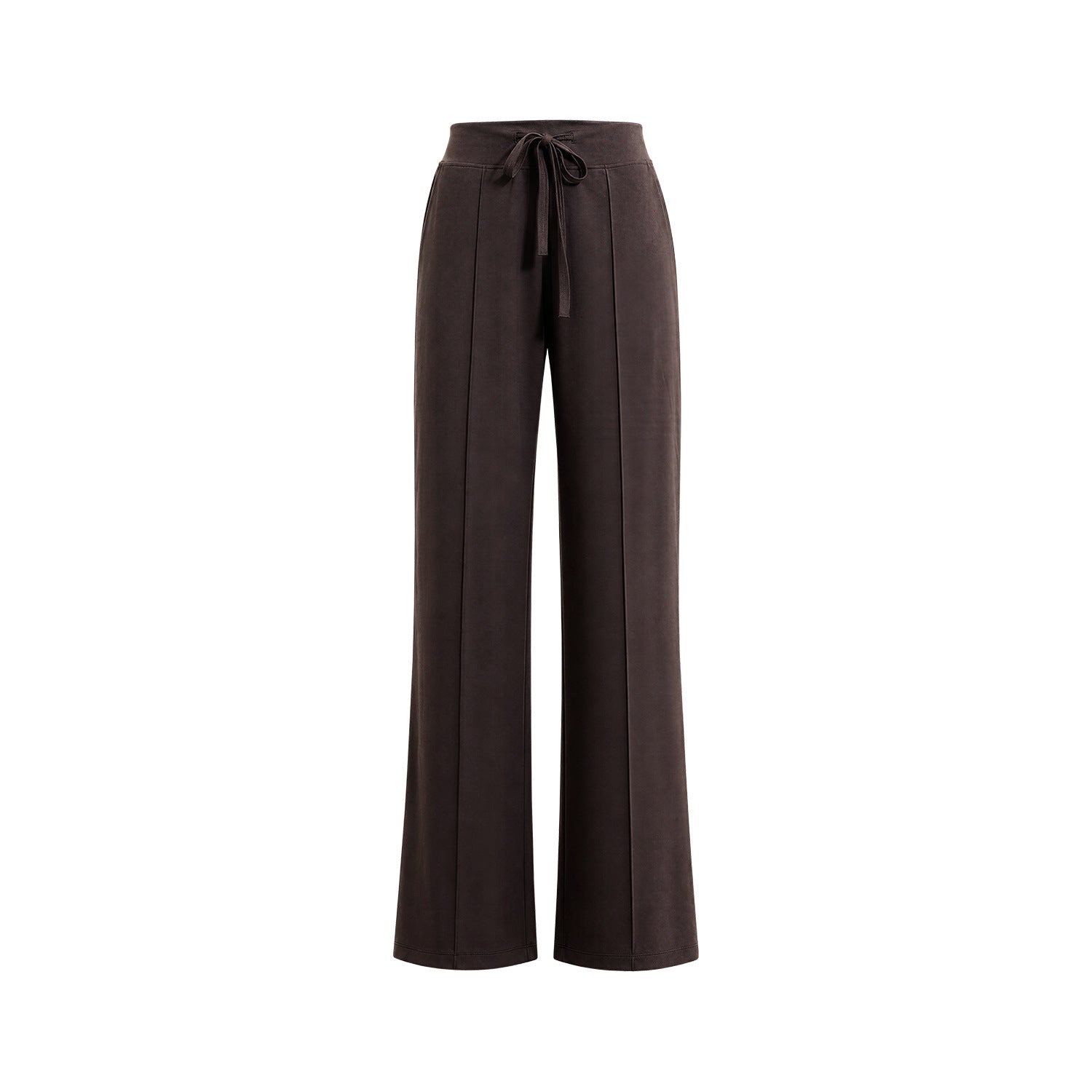 Womens High-Waisted Drawstring Wide-Leg Yoga Pants
