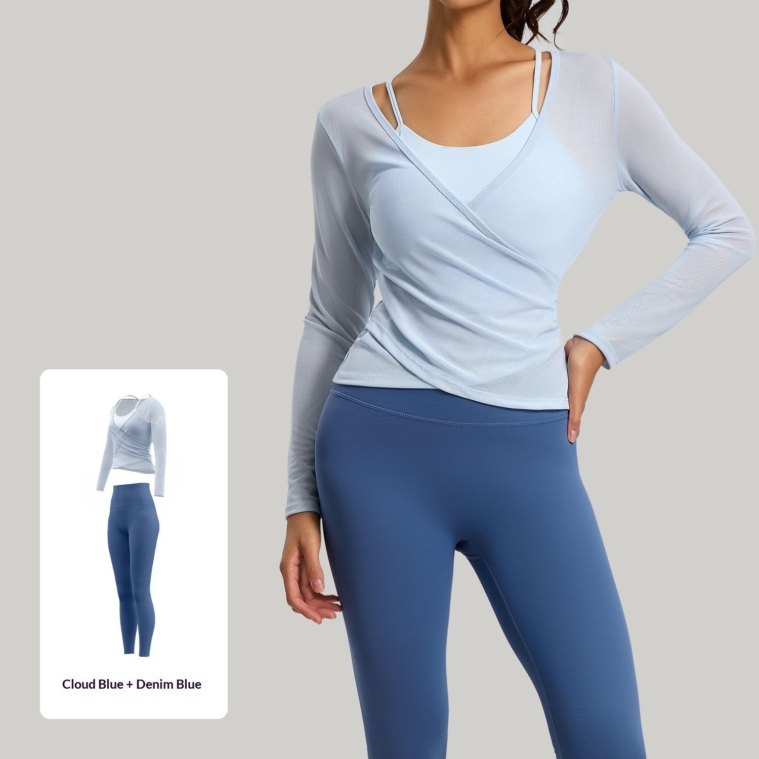 New Womens Yoga Wear Pilates Fake Two-Piece Sports Set