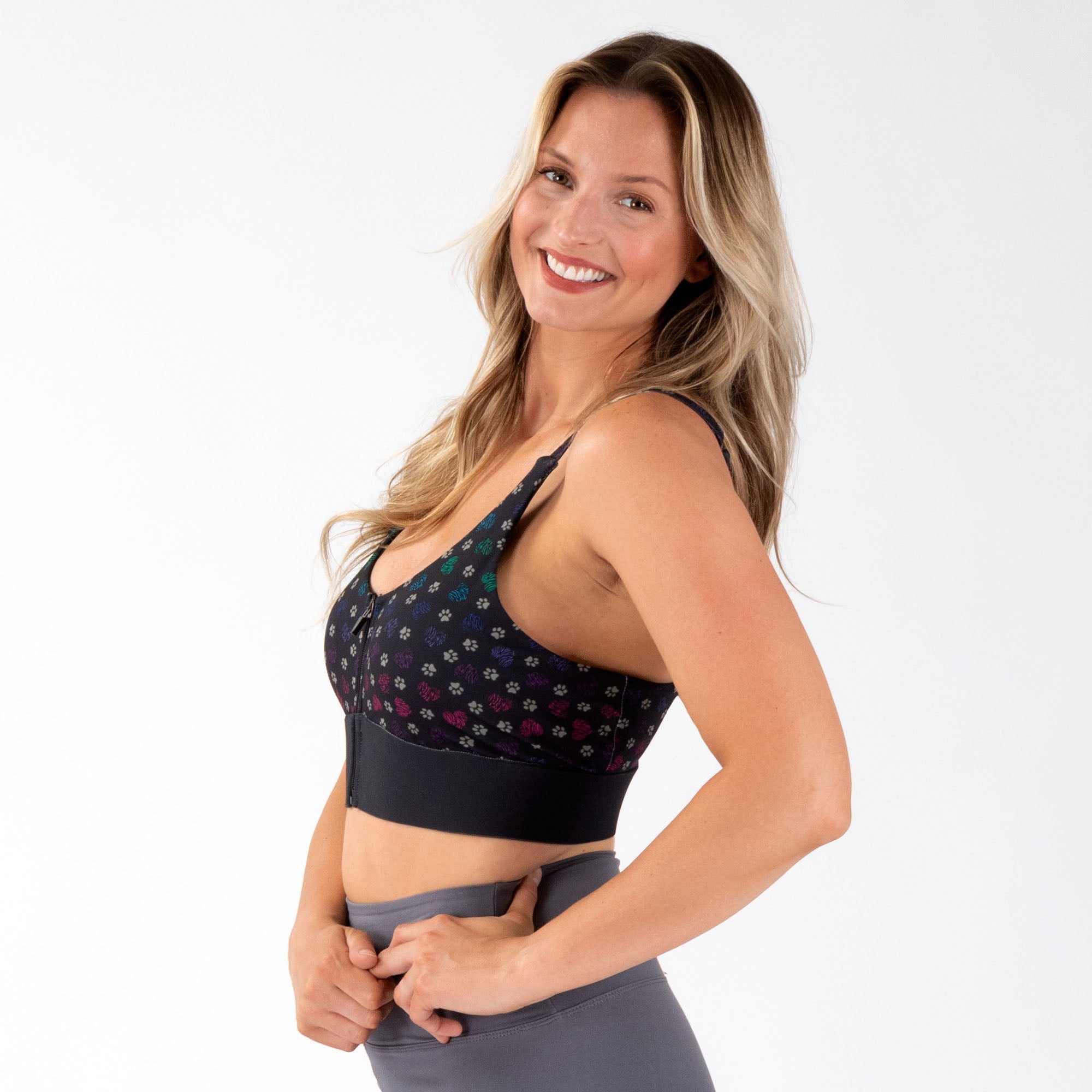 Women’s Zip Front Sports Bra for Workouts
