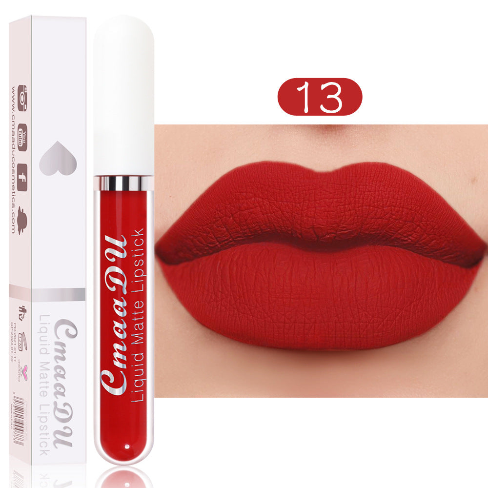 18 Color Lipstick Matte Non-Stick Cup Waterproof Long Lasting Lip Gloss