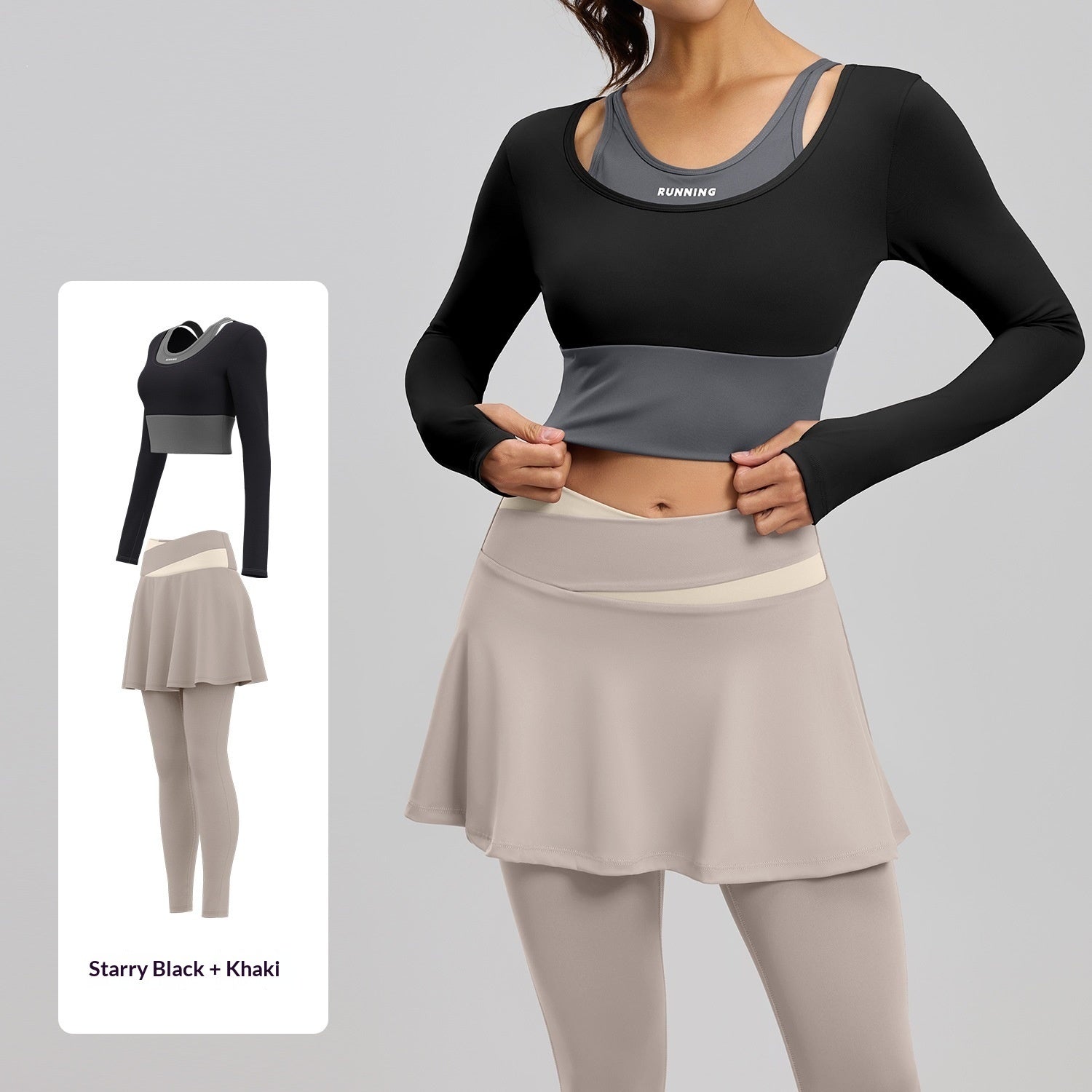 Fake Two-piece Anti-exposure Yoga Set For Running