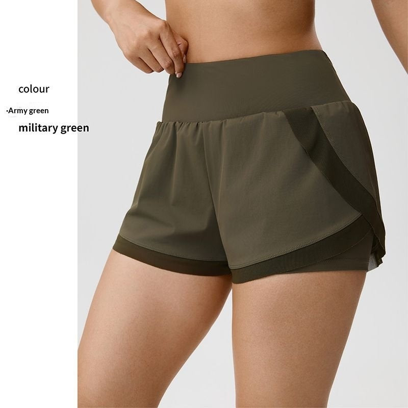 Fake Two-piece Yoga Shorts Womens Thin-style Athletic Fitness Shorts