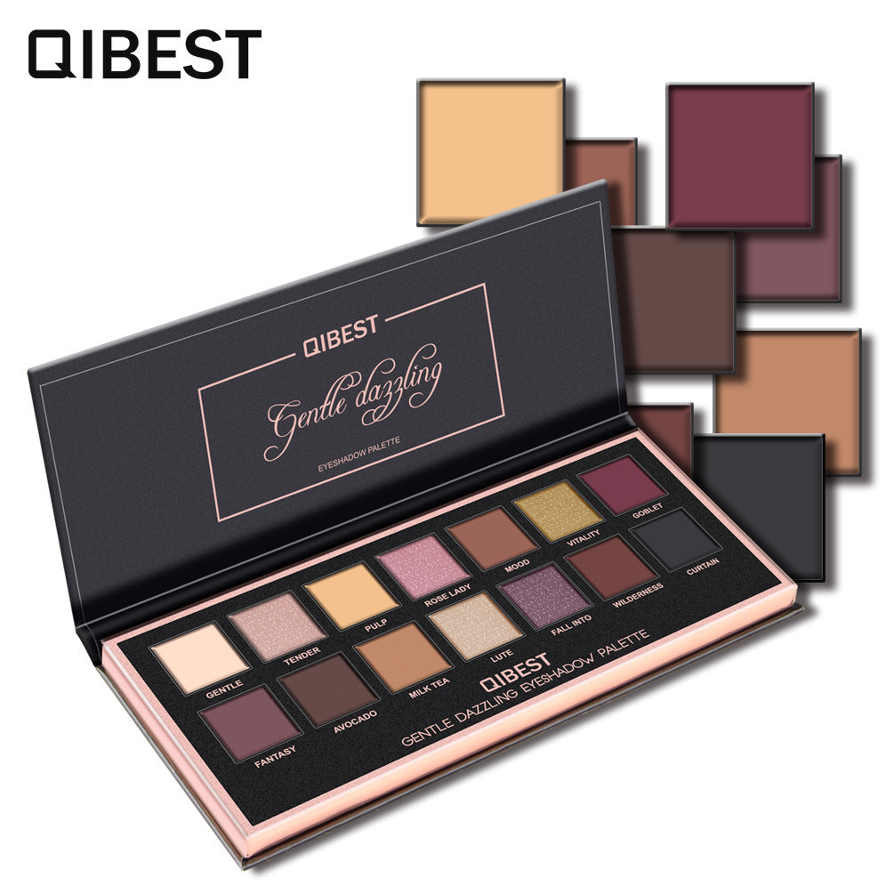 14-Color Matte and Pearlescent Velvet Eyeshadow Palette