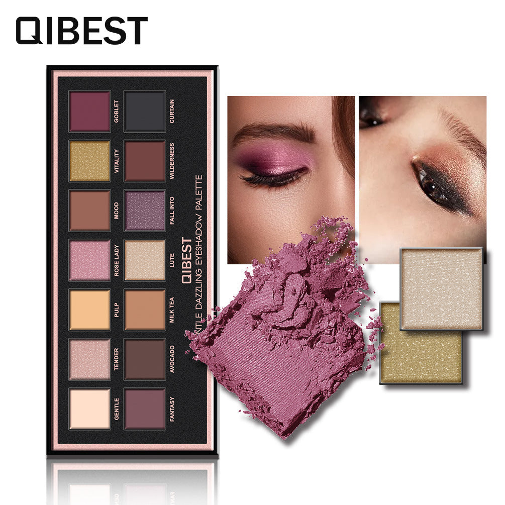 14-Color Matte and Pearlescent Velvet Eyeshadow Palette