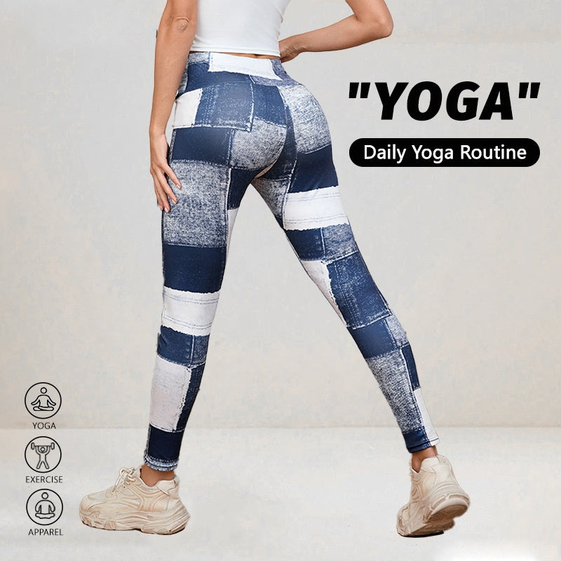 Plaid Peach Yoga Leggings