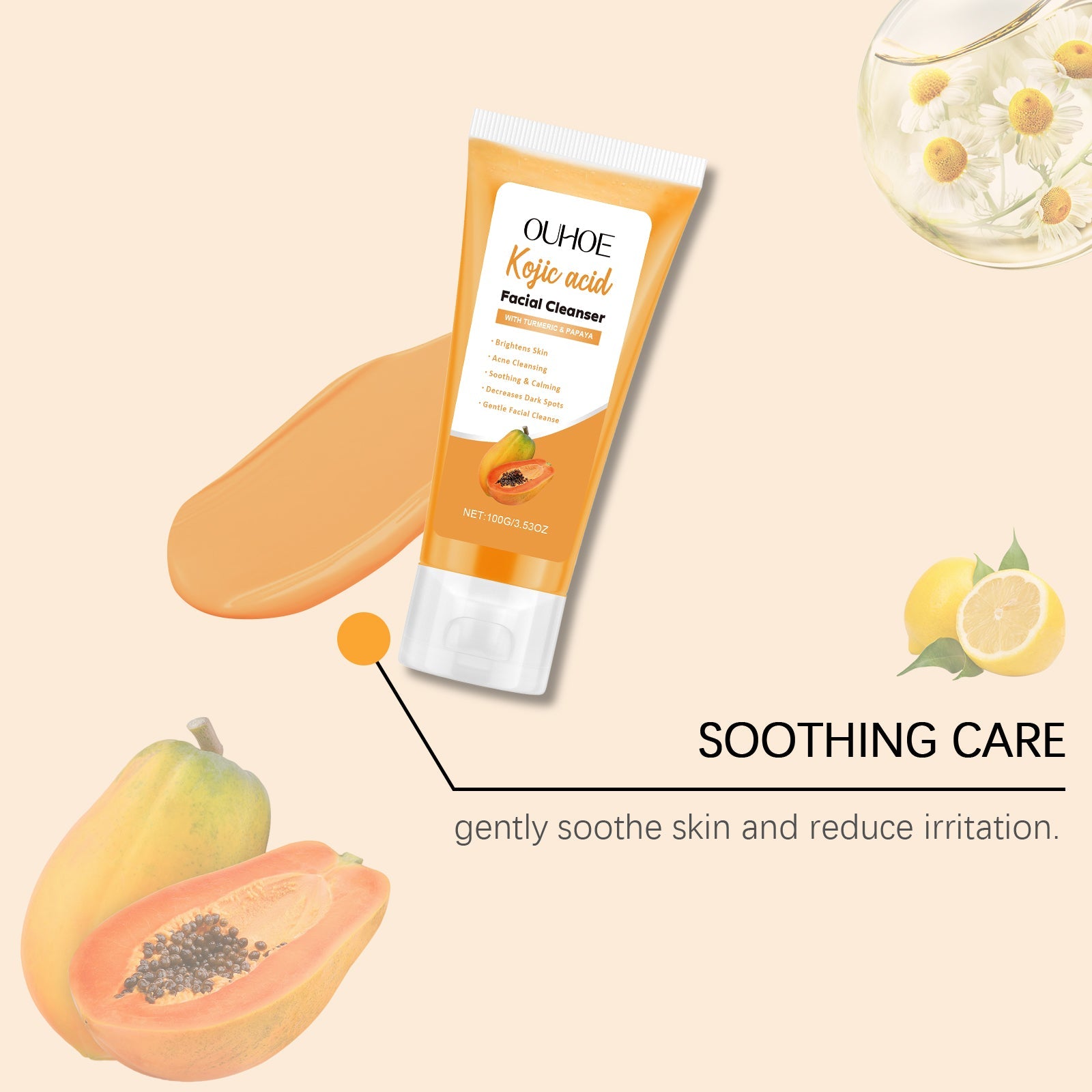 Papaya Moisturizing Oil Balancing Deep Pore Facial Cleanser