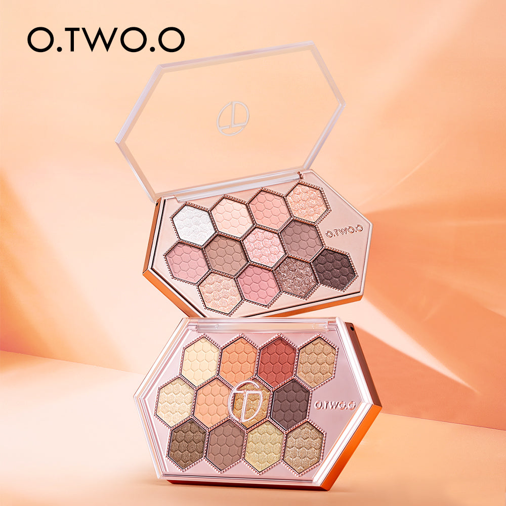 12 Color Honeycomb Diamond Natural Highlight Eyeshadow Palette