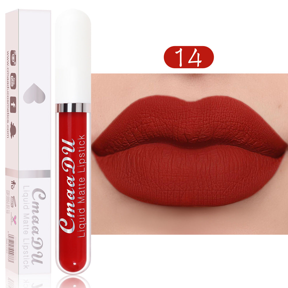 18 Color Lipstick Matte Non-Stick Cup Waterproof Long Lasting Lip Gloss