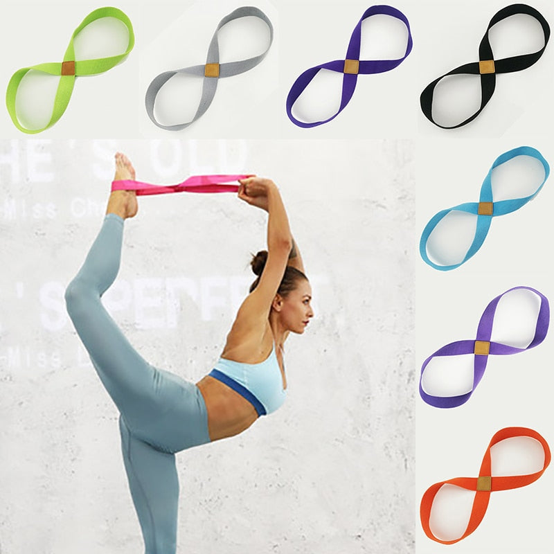 8-Shaped Yoga Stretch Strap Belt for Fitness Training