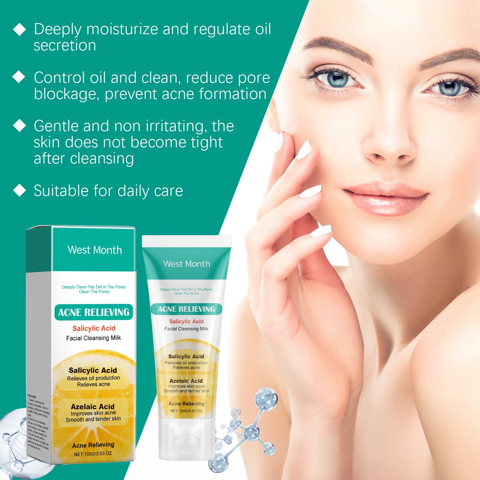 Salicylic Acid Anti-Acne Oil Control Facial Cleanser