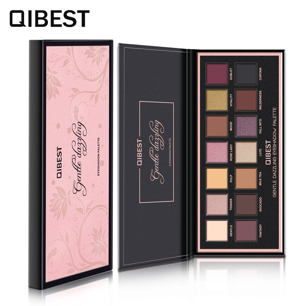 14-Color Matte and Pearlescent Velvet Eyeshadow Palette
