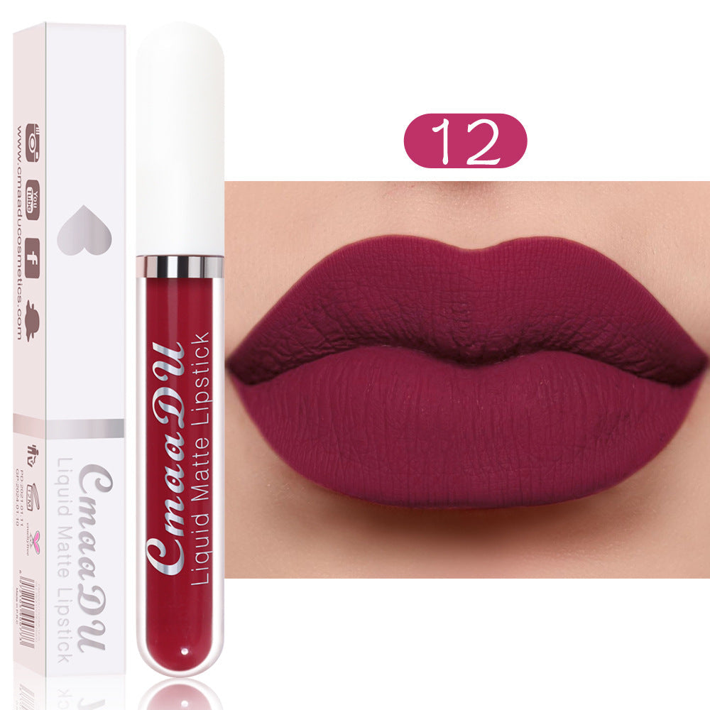 18 Color Lipstick Matte Non-Stick Cup Waterproof Long Lasting Lip Gloss