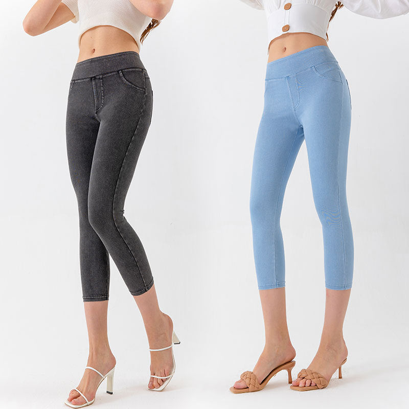 Denim-Look Capri Yoga Pants