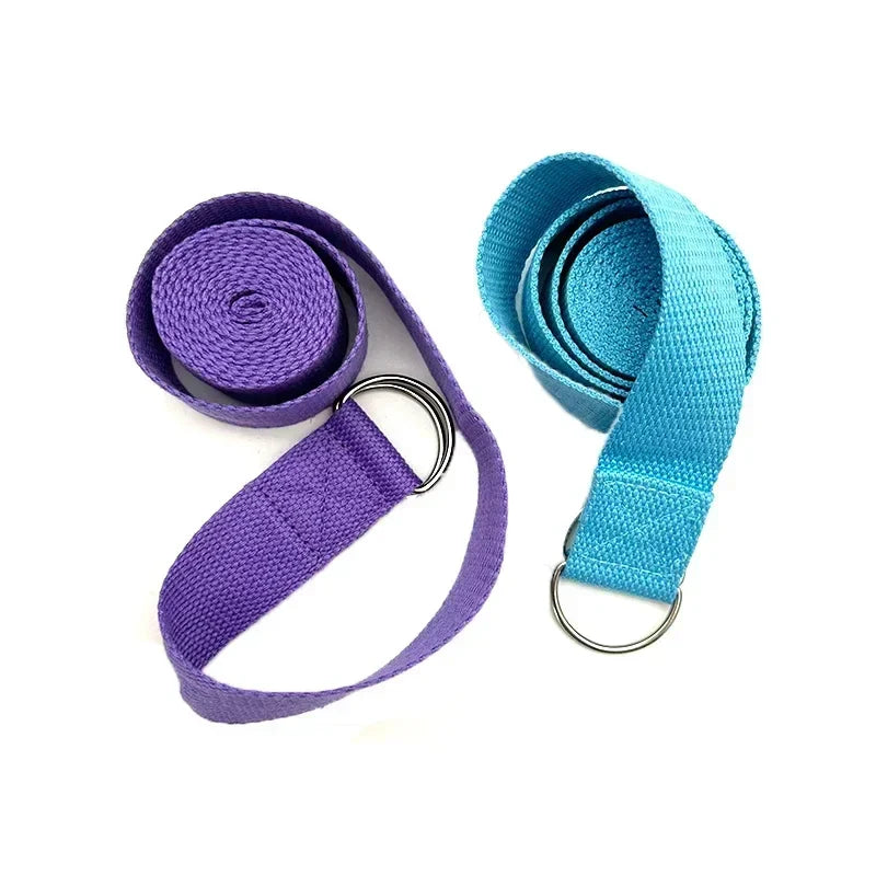 Compact Yoga Strap with D-Ring Adjustable Stretching Belt