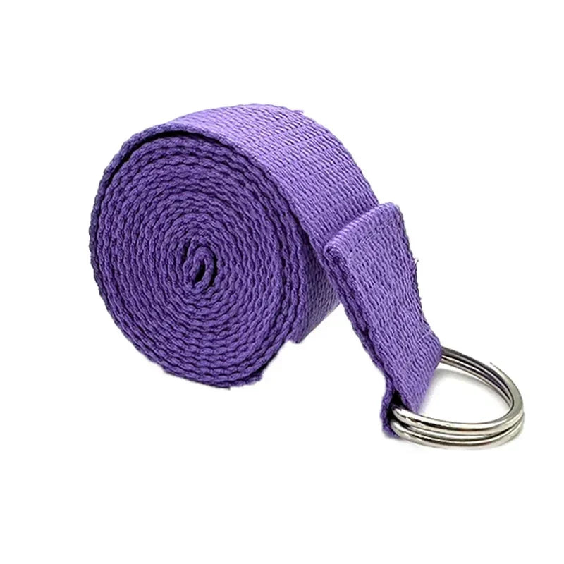 Compact Yoga Strap with D-Ring Adjustable Stretching Belt