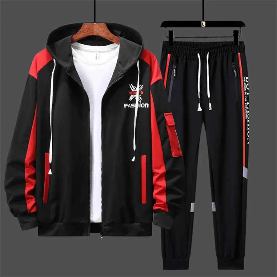 Men’s Printed Cardigan & Pants Tracksuit Set