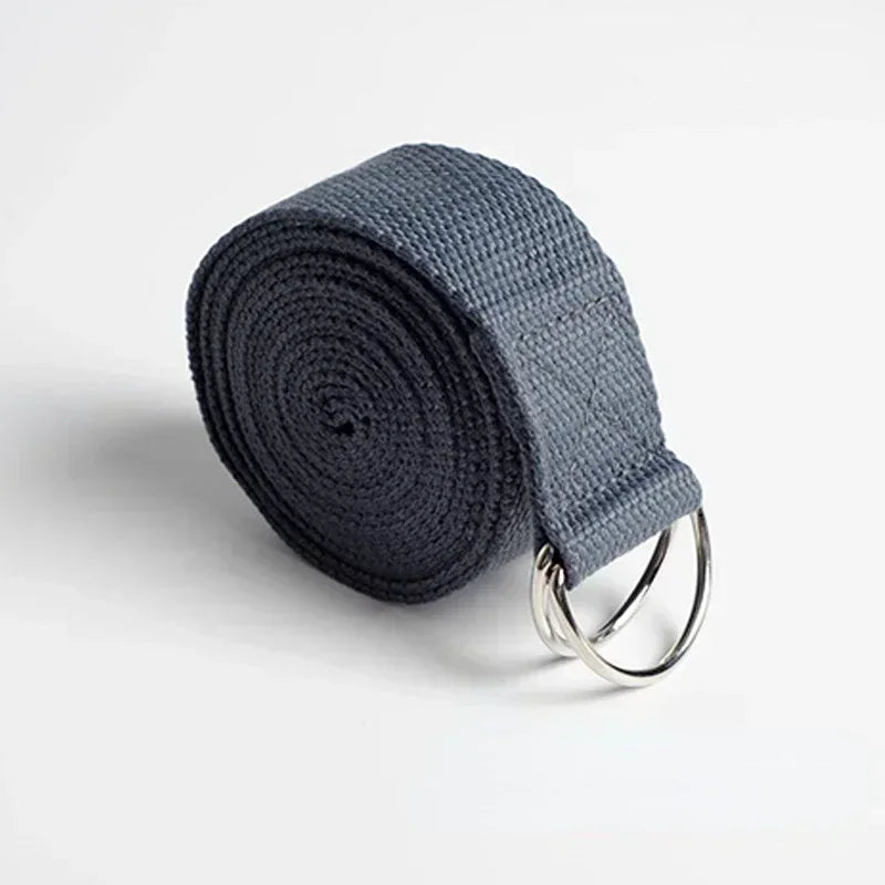 Compact Yoga Strap with D-Ring Adjustable Stretching Belt