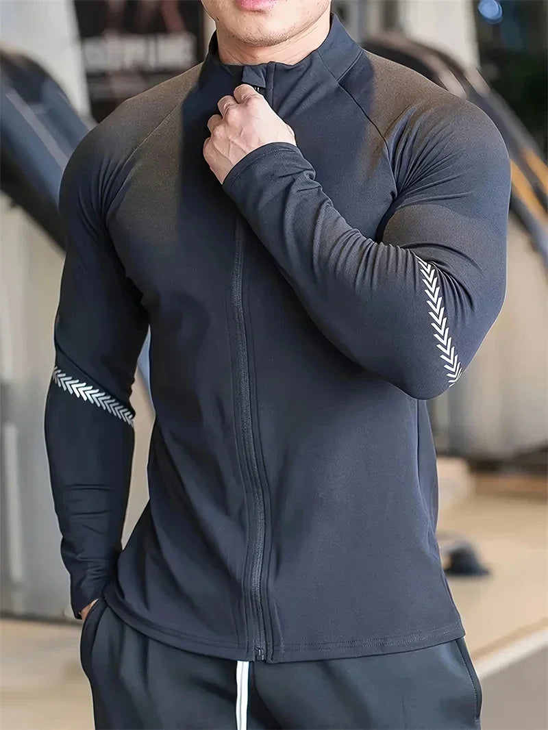 Men Quick Dry Compression Running Fitness Sports Jacket