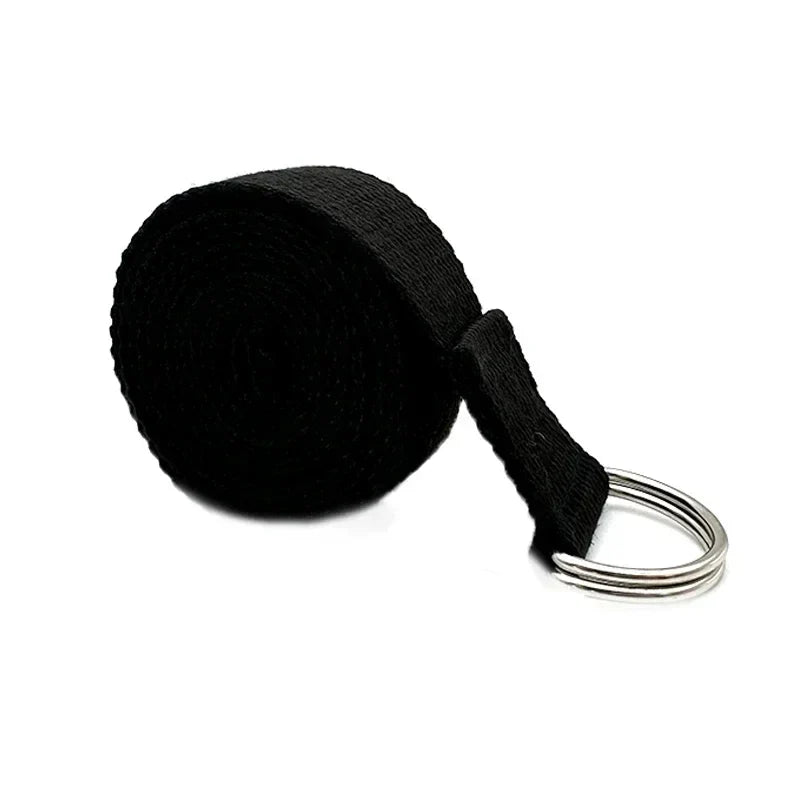 Compact Yoga Strap with D-Ring Adjustable Stretching Belt