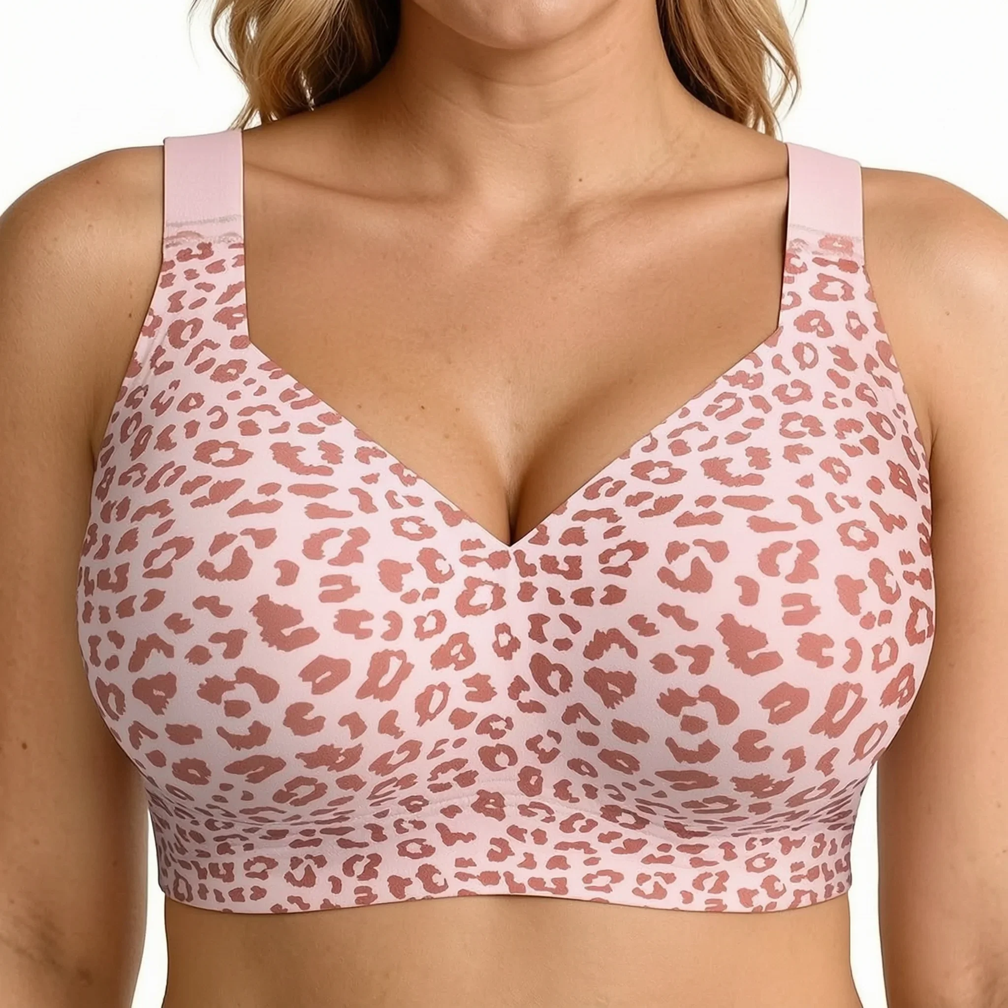 Women's Leopard Wireless Bralette: Full Coverage & Lift