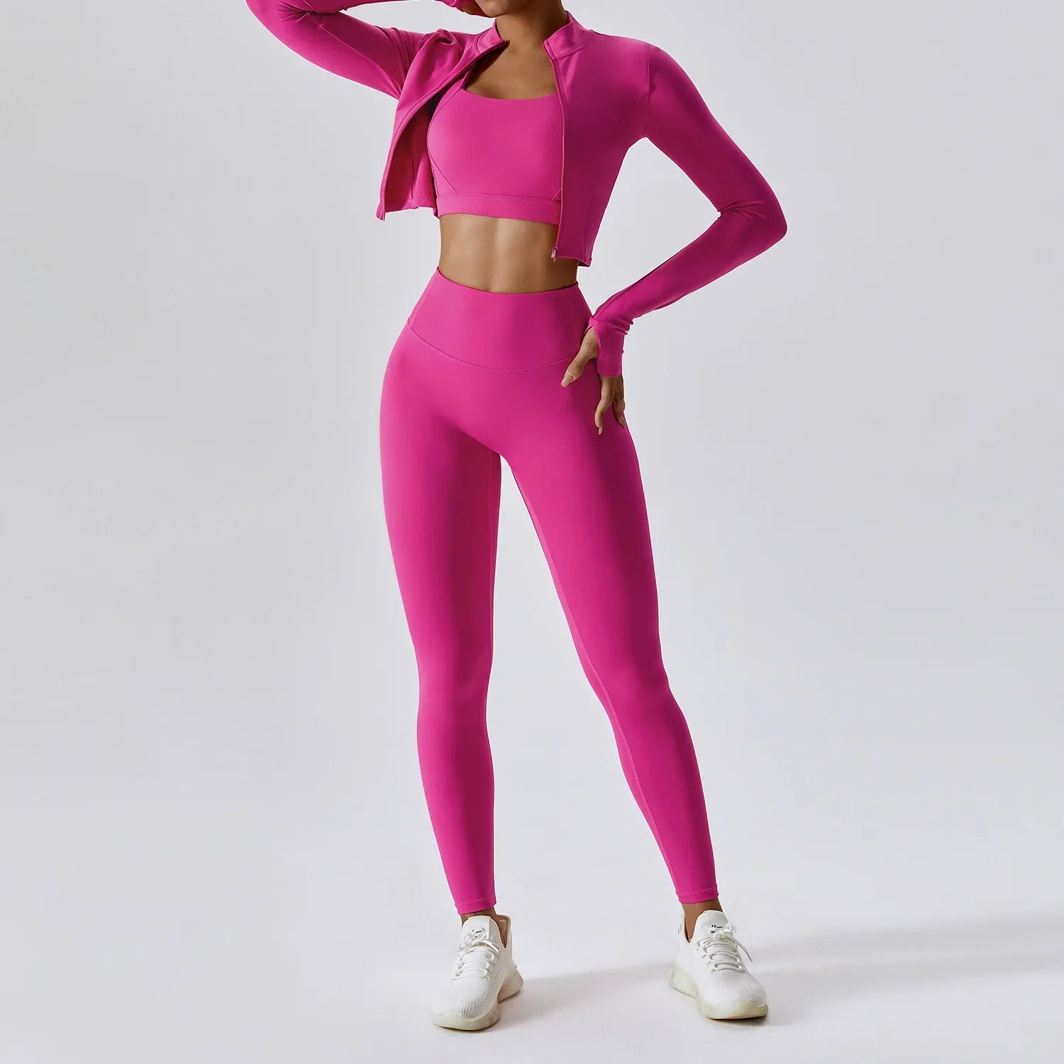 Women 3 Piece High Waist Activewear Workout Set