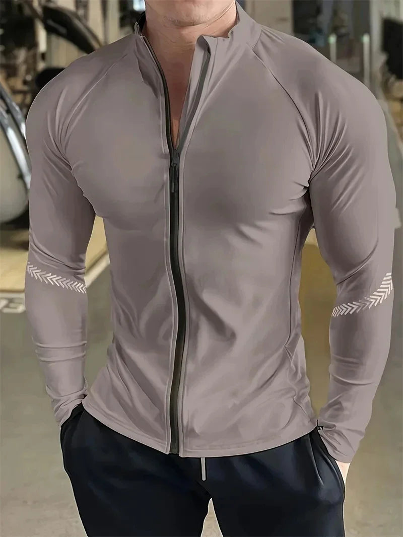 Men Quick Dry Compression Running Fitness Sports Jacket