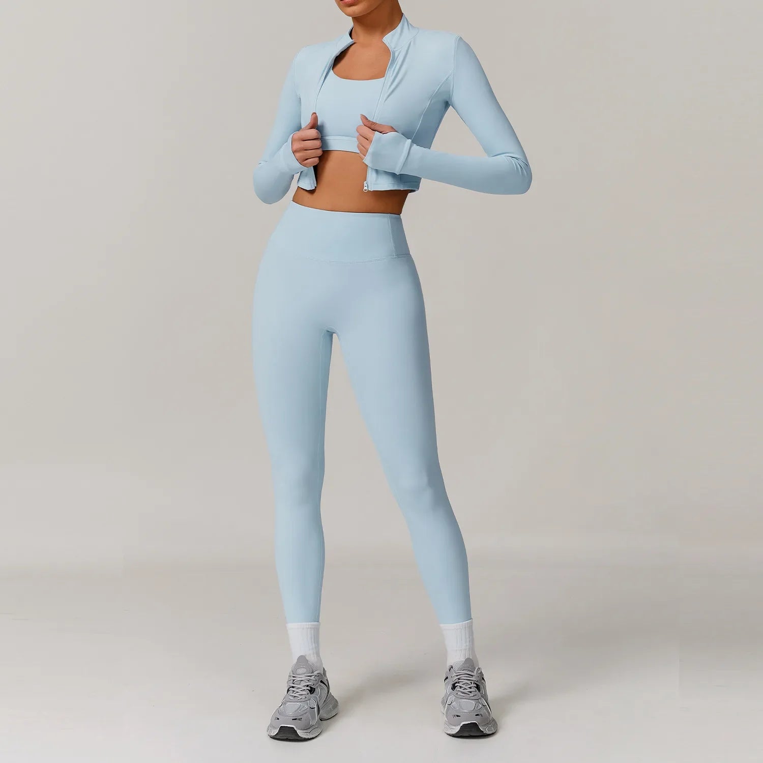 Women 3 Piece High Waist Activewear Workout Set