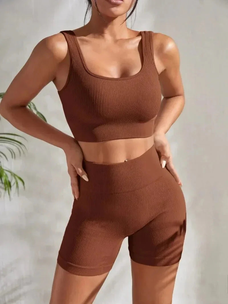 Seamless Ribbed Yoga Set