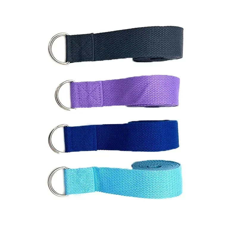 Compact Yoga Strap with D-Ring Adjustable Stretching Belt