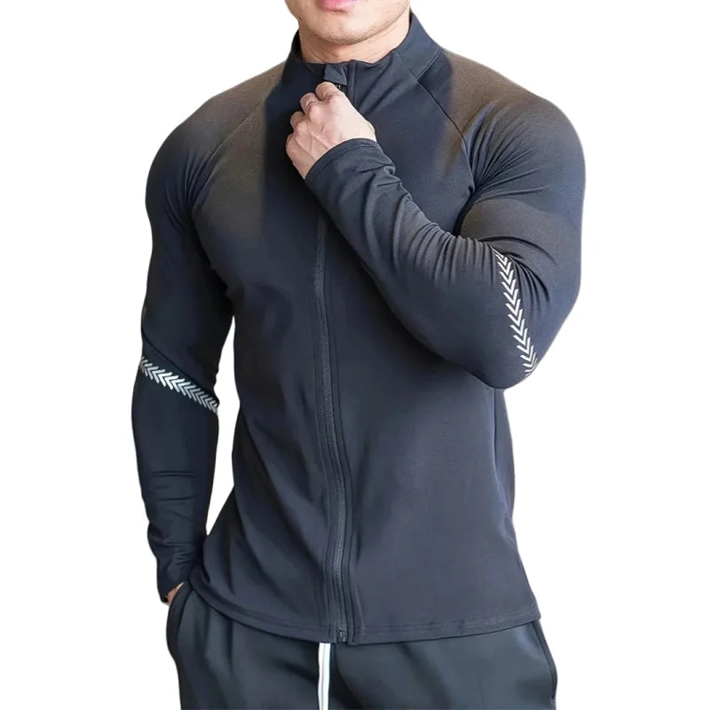 Men Quick Dry Compression Running Fitness Sports Jacket