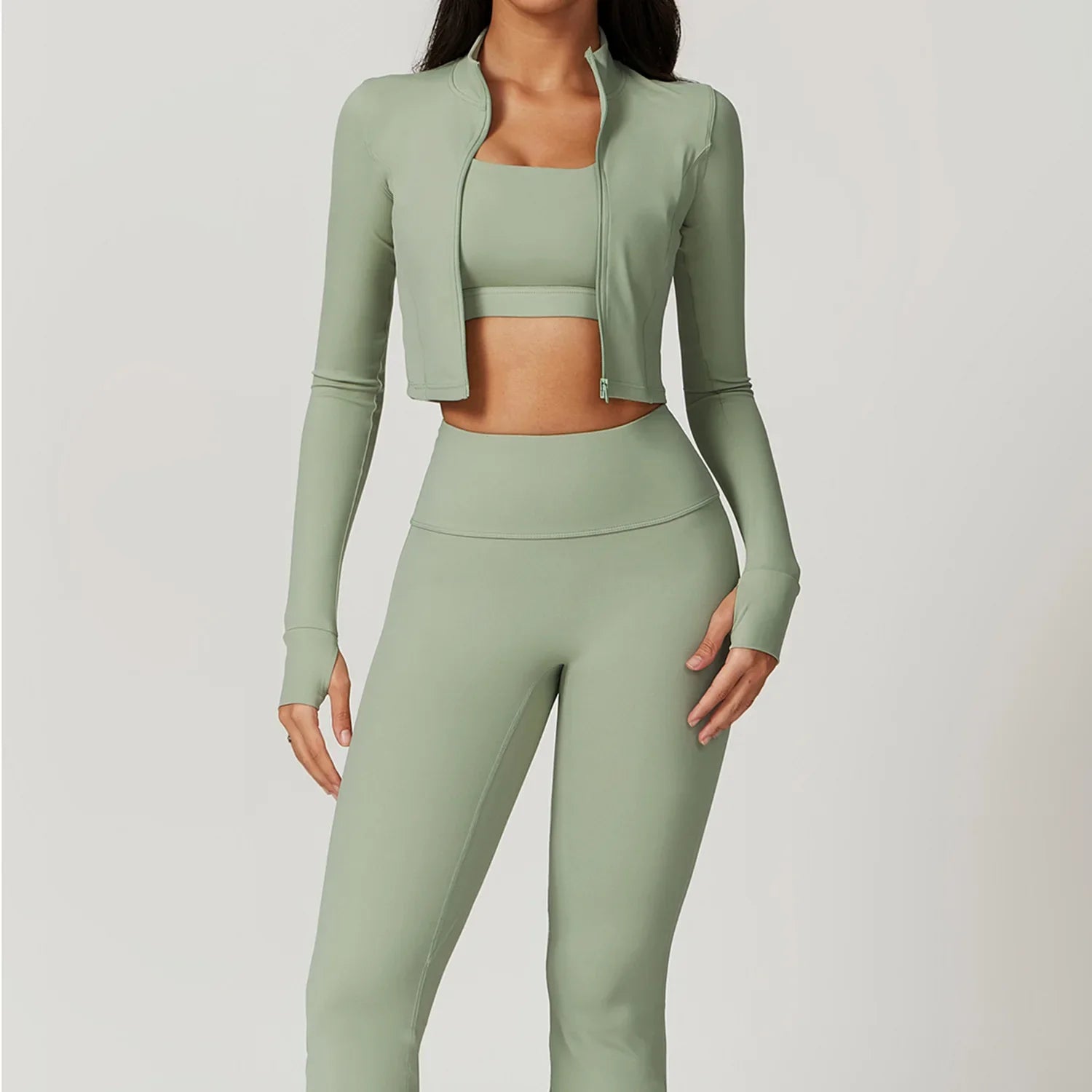 Women 3 Piece High Waist Activewear Workout Set